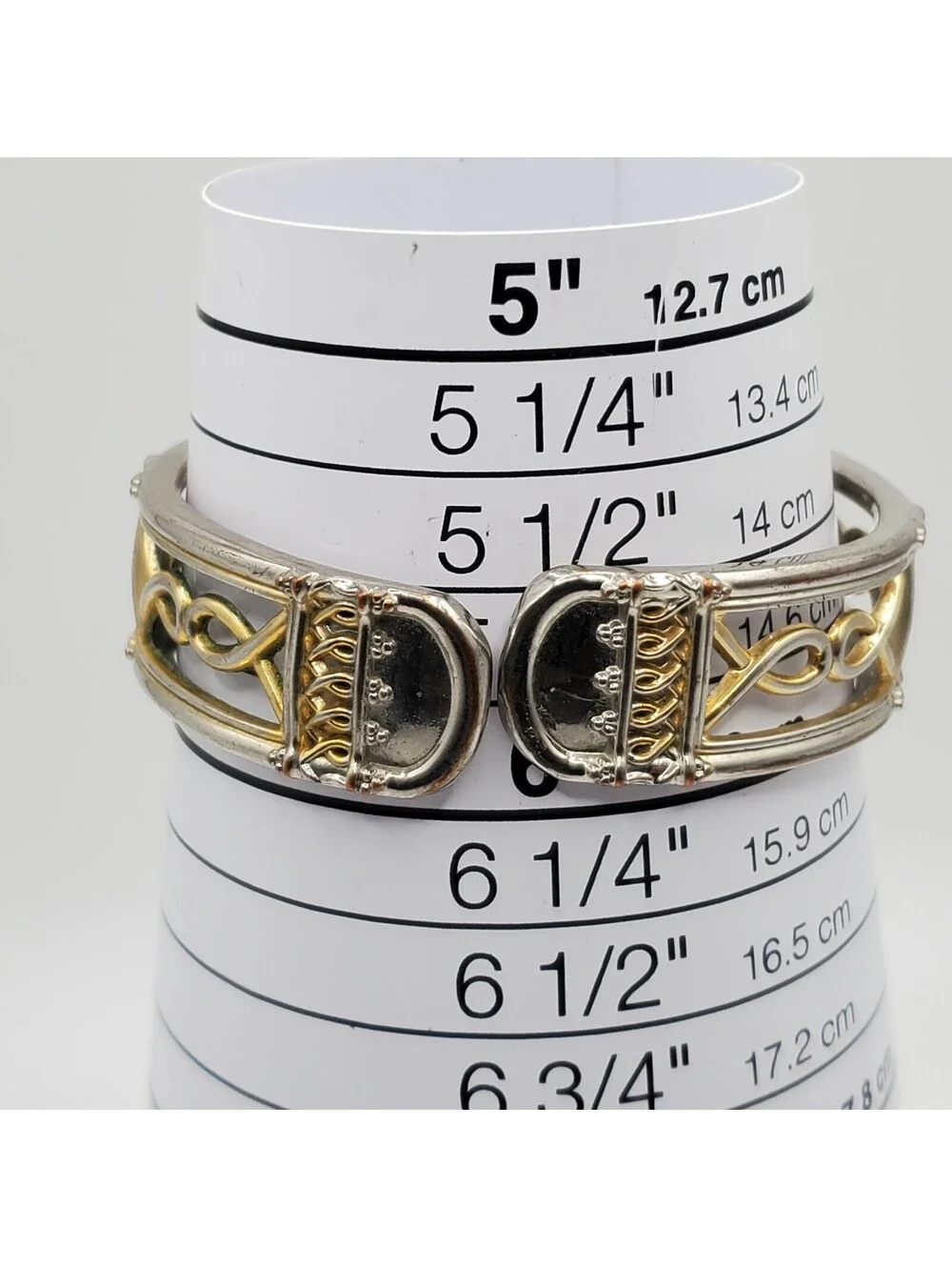 Vivani Quartz Watch Womens 25mm Two-Tone Cuff Band New Battery